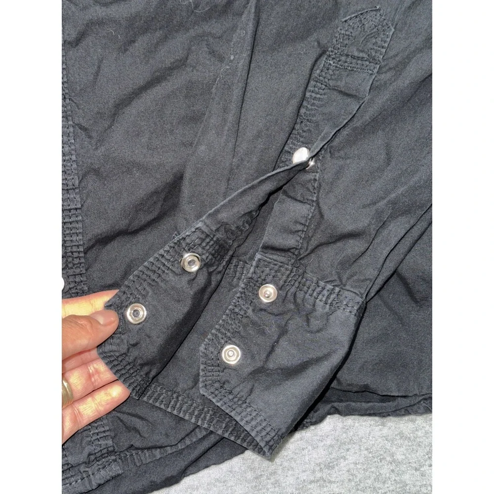 True Religion Men's Shirt Western Black pearl Snap Button Up Size 2XL